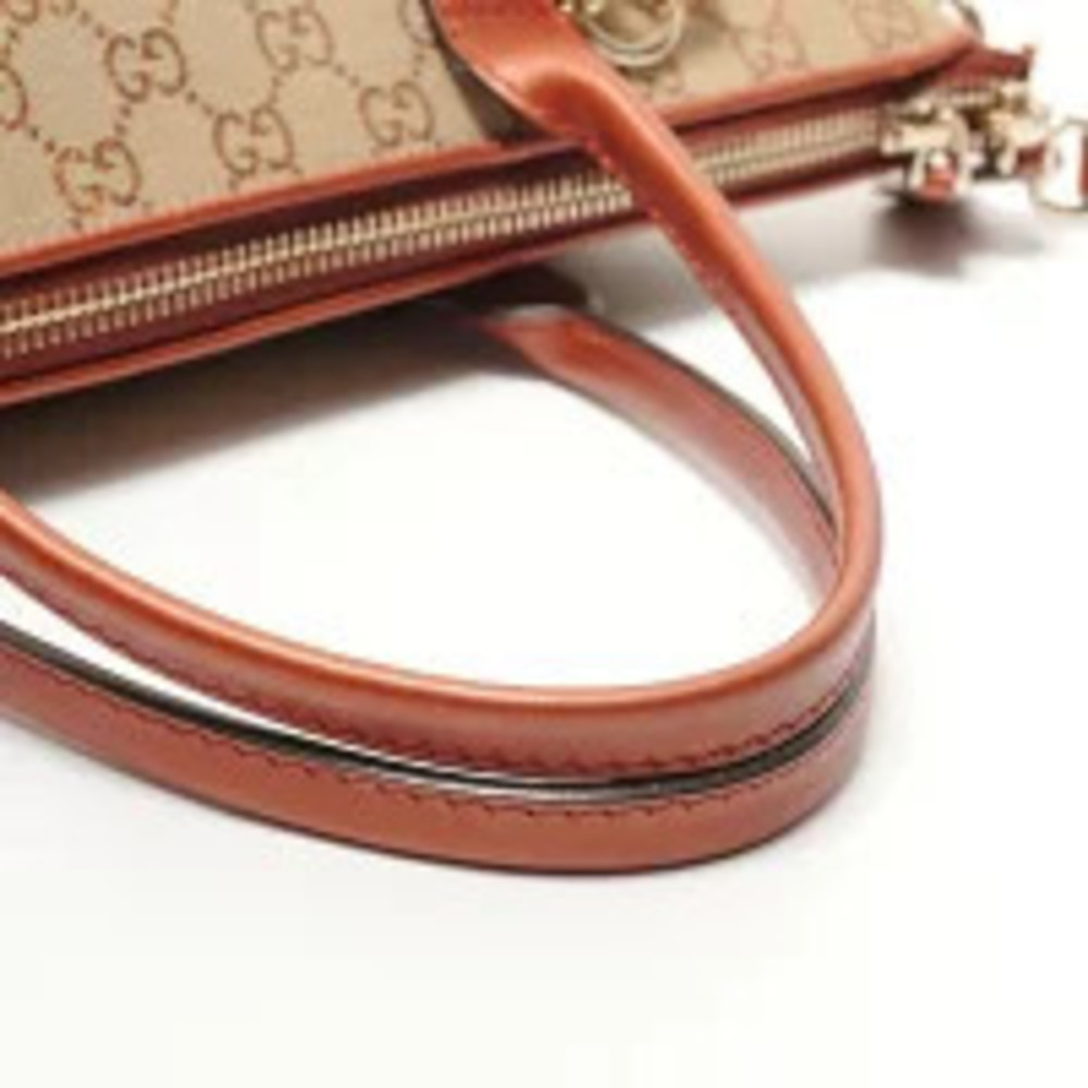 Gucci GG Canvas Glitter Heart Charm Tote Bag Brown - Picture 11 of 11